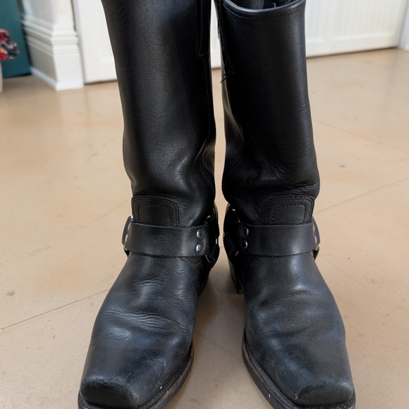 Frye Harness Boots 12R Black Leather Size 8 1/2 Womens - Picture 6 of 7
